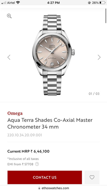 Omega Seamaster Seamster Co-Axial Limited Edition Watch Store India