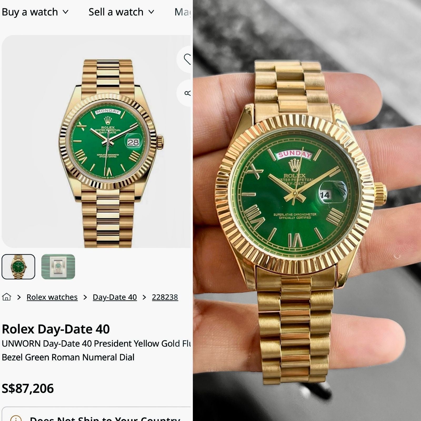 Rolex Urdu Perpetual Day &amp; Date Watch Store India