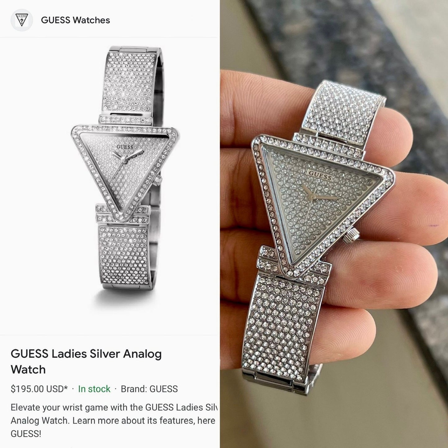 Guess Silver Fancy Bracelet Watch Store India