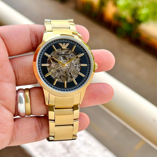 Emporio Armani Meccanico Gold Watch Store India