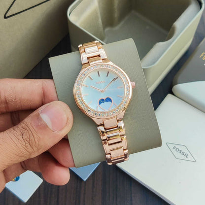 Fossil Carlie Sun Moon Watch Store India