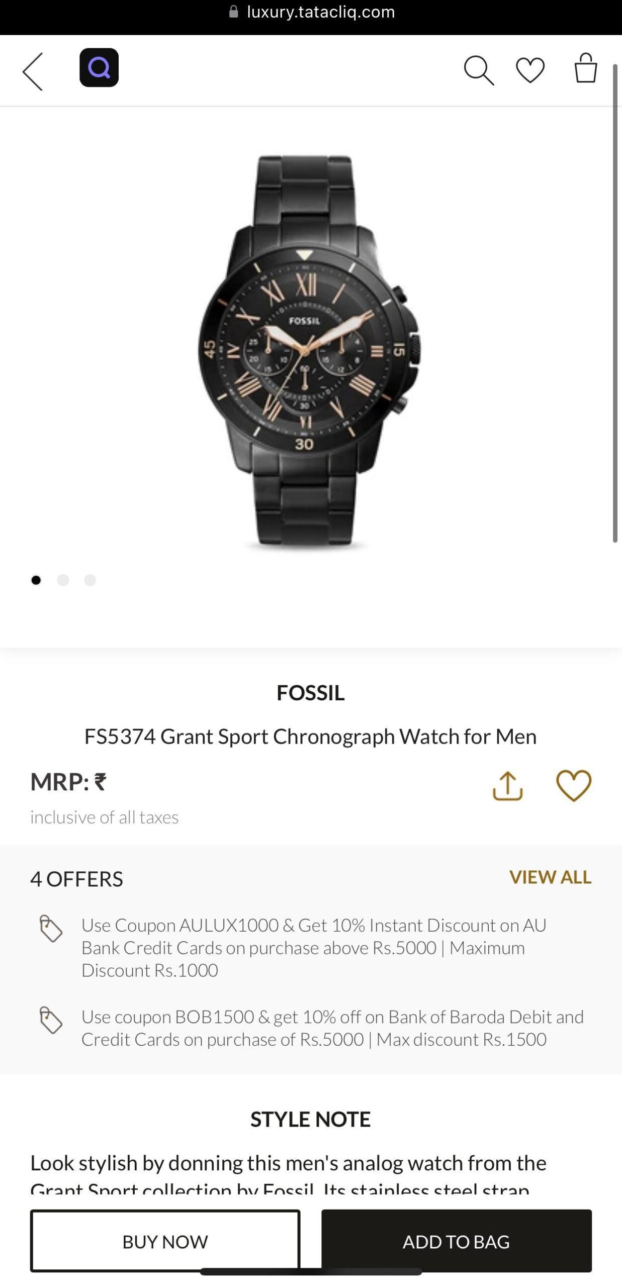 Fossil FS-5374 Watch Store India