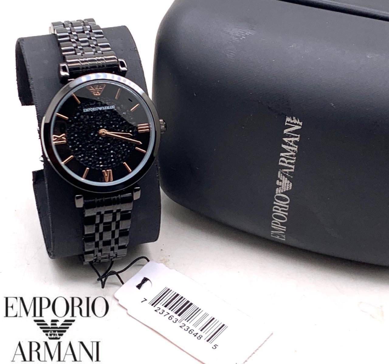 Emporio Ar-mani Black Slim Watch Store India