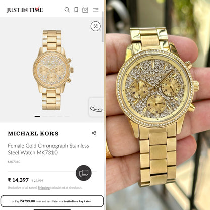 Michael Kors Gold Ritz Chronograph Watch Store India