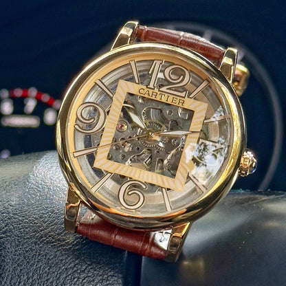 Cartier Tourbillon Back Open Automatic Watch Store India