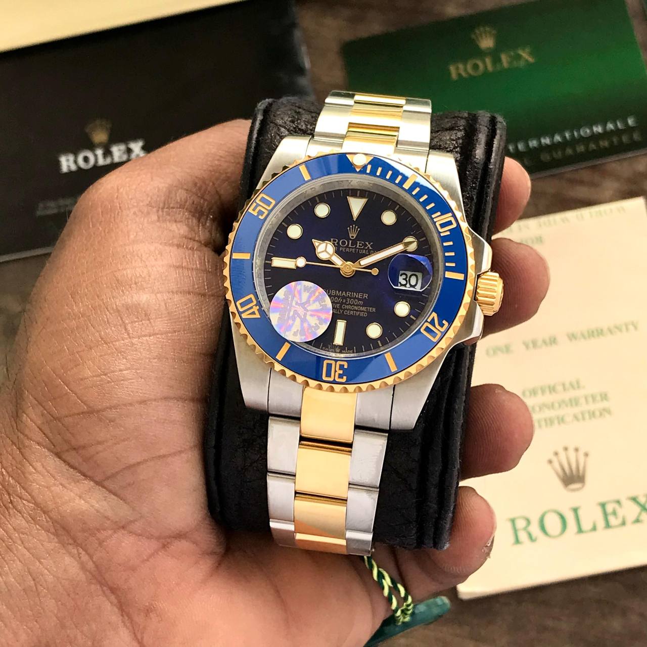 Rolex Submariner Two Tone Blue Dial Watch Store India