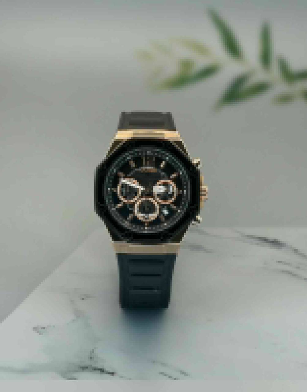 Guess Rose Gold Black Silicone Watch Store India