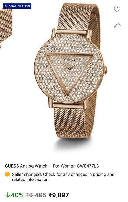 Guess Gc Iconic Rose Gold Watch Store India