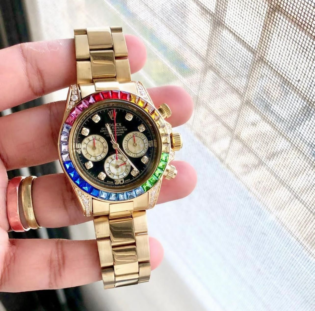 Rolex Daytona Golden Rainbow Watch Store India