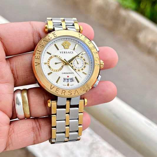 Versace Aion Chronograph Gold Watch Store India