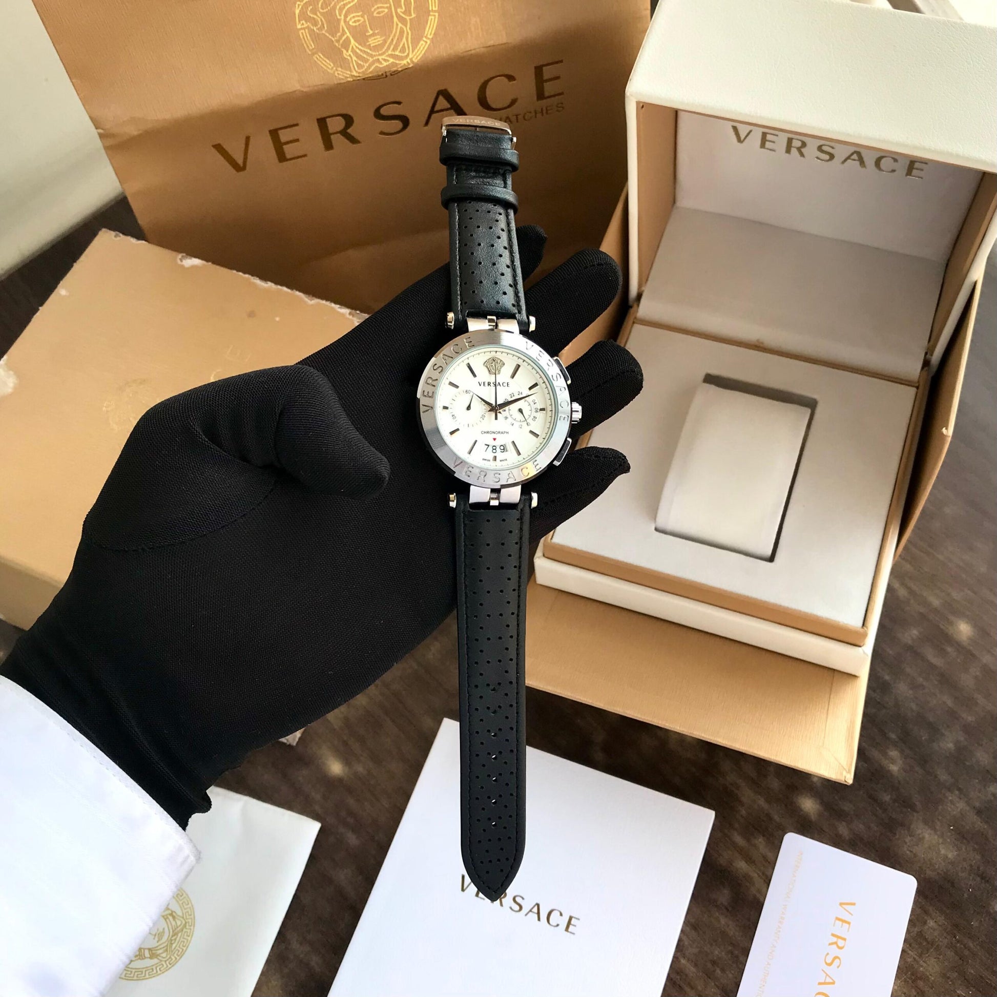 Versace Watch With Leather Strap Watch Store India