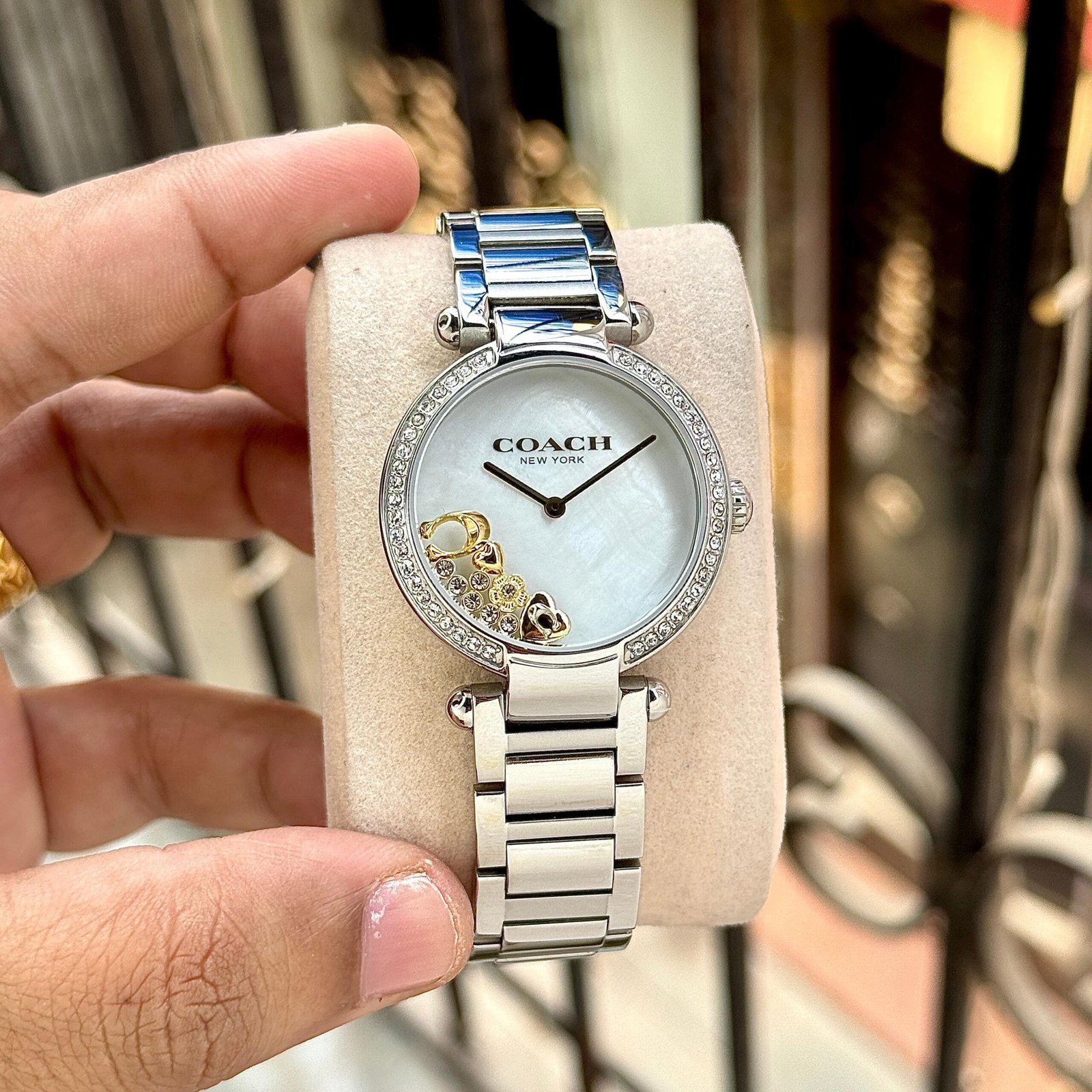 COACH CHARM ELEMENTS WHITE DIAL