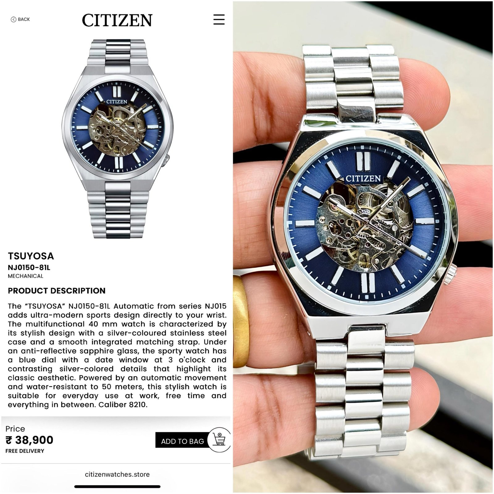 CITIZEN TSUYOSA BLUE 7AA PREMIUM
