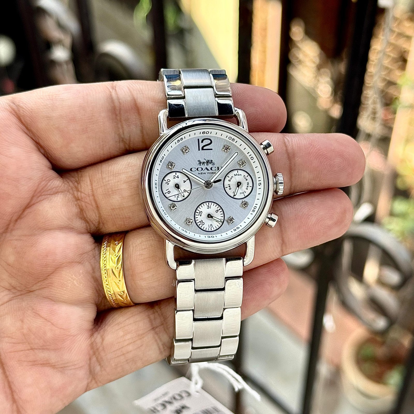 Coach White Dial Stainless